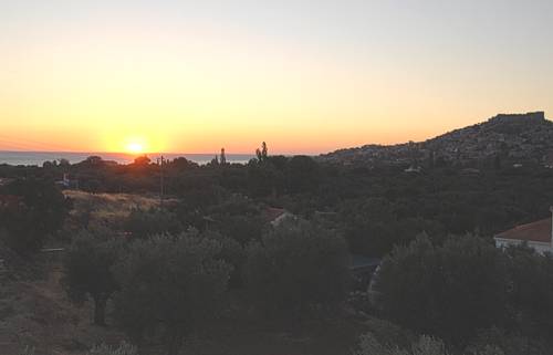 Breathtaking views of Molivos' sunset from our balconies.